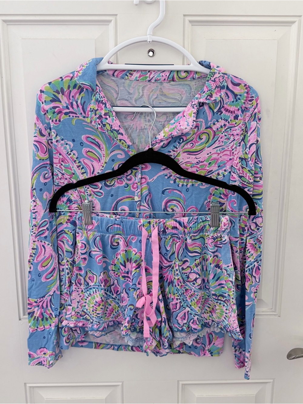 Lilly Pulitzer 2 Piece Pajama Set S/XS | Mermaid Grotto Blue Pink